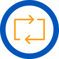 icon: feedback loop, two arrows making a circle
